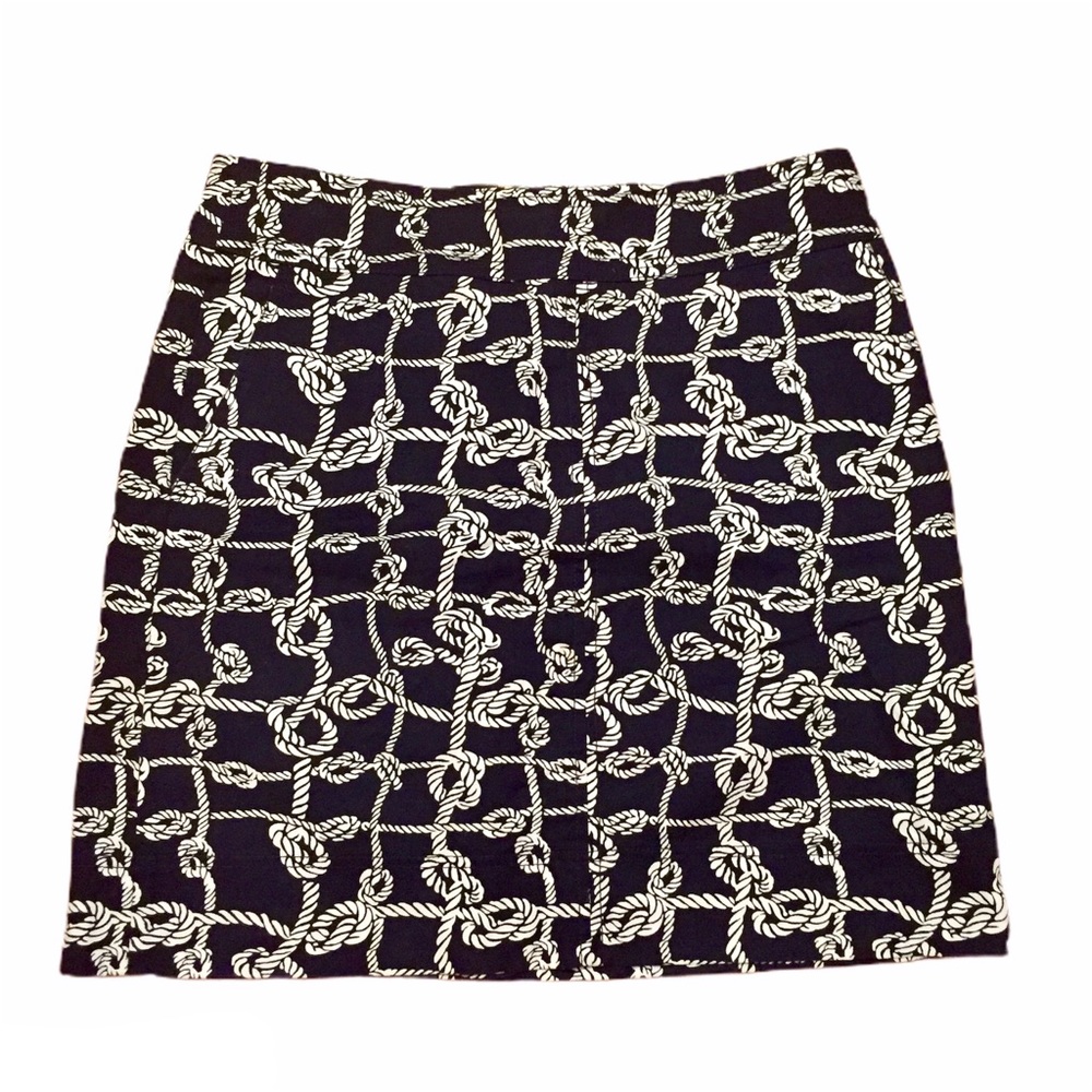 Talbots Navy Blue Nautical Rope Pull On Skirt